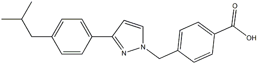 4-((3-(4-isobutylphenyl)-1H-pyrazol-1-yl)methyl)benzoic acid Structure