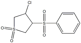 3-Chloro-4-(phenylsulffonyl)tetrahydro-1H-1lambda6-thiophene-1,1-dione 구조식 이미지