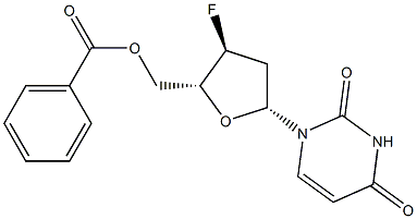 3'-Fluoro-5'-O-benzoyl-2',3'-dideoxyuridine Structure