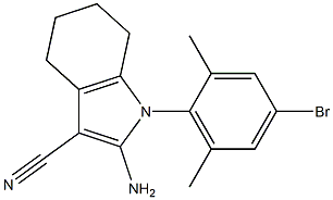 2-AMINO-1-(4-BROMO-2,6-DIMETHYLPHENYL)-4,5,6,7-TETRAHYDRO-1H-INDOLE-3-CARBONITRILE 구조식 이미지