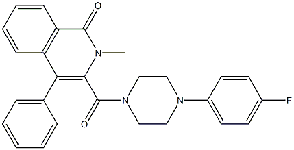 3-[4-(4-FLUORO-PHENYL)-PIPERAZINE-1-CARBONYL]-2-METHYL-4-PHENYL-2H-ISOQUINOLIN-1-ONE Structure