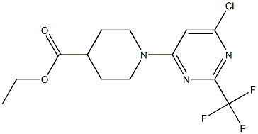 ETHYL 1-[6-CHLORO-2-(TRIFLUOROMETHYL)PYRIMIDIN-4-YL]PIPERIDINE-4-CARBOXYLATE 구조식 이미지