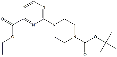ETHYL 2-[4-(TERT-BUTOXYCARBONYL)PIPERAZIN-1-YL]PYRIMIDINE-4-CARBOXYLATE 구조식 이미지