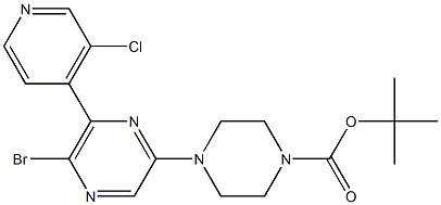 TERT-BUTYL 4-[5-BROMO-6-(3-CHLOROPYRIDIN-4-YL)PYRAZIN-2-YL]PIPERAZINE-1-CARBOXYLATE 구조식 이미지