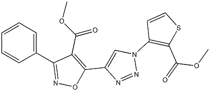 methyl 5-{1-[2-(methoxycarbonyl)-3-thienyl]-1H-1,2,3-triazol-4-yl}-3-phenyl-4-isoxazolecarboxylate 구조식 이미지