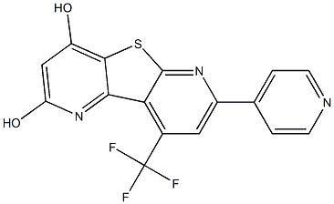 7-(4-pyridinyl)-9-(trifluoromethyl)pyrido[2',3':4,5]thieno[2,3-b]pyridine-2,4-diol 구조식 이미지