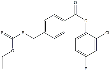 2-chloro-4-fluorophenyl 4-{[(ethoxycarbothioyl)thio]methyl}benzoate Structure