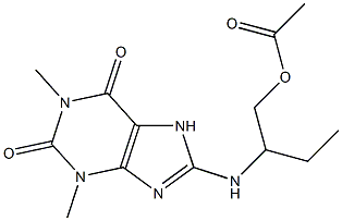 2-[(1,3-dimethyl-2,6-dioxo-2,3,6,7-tetrahydro-1H-purin-8-yl)amino]butyl acetate 구조식 이미지