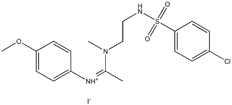 N-{(Z)-1-[(2-{[(4-chlorophenyl)sulfonyl]amino}ethyl)(methyl)amino]ethylidene}-4-methoxybenzenaminium iodide Structure