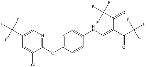 3-[(4-{[3-chloro-5-(trifluoromethyl)-2-pyridinyl]oxy}anilino)methylene]-1,1,1,5,5,5-hexafluoro-2,4-pentanedione 구조식 이미지