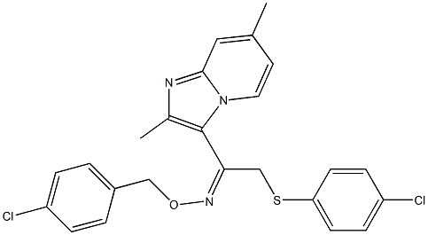 2-[(4-chlorophenyl)sulfanyl]-1-(2,7-dimethylimidazo[1,2-a]pyridin-3-yl)-1-ethanone O-(4-chlorobenzyl)oxime Structure