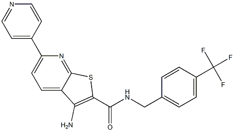 3-amino-6-(4-pyridinyl)-N-[4-(trifluoromethyl)benzyl]thieno[2,3-b]pyridine-2-carboxamide 구조식 이미지