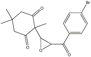 2-[3-(4-bromobenzoyl)oxiran-2-yl]-2,5,5-trimethylcyclohexane-1,3-dione 구조식 이미지