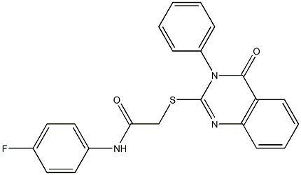 N1-(4-fluorophenyl)-2-[(4-oxo-3-phenyl-3,4-dihydroquinazolin-2-yl)thio]acetamide 구조식 이미지