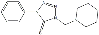 1-phenyl-4-(piperidinomethyl)-4,5-dihydro-1H-1,2,3,4-tetraazole-5-thione Structure