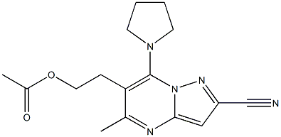 2-[2-cyano-5-methyl-7-(1-pyrrolidinyl)pyrazolo[1,5-a]pyrimidin-6-yl]ethyl acetate Structure