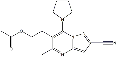 2-[2-cyano-5-methyl-7-(1-pyrrolidinyl)pyrazolo[1,5-a]pyrimidin-6-yl]ethyl acetate 구조식 이미지