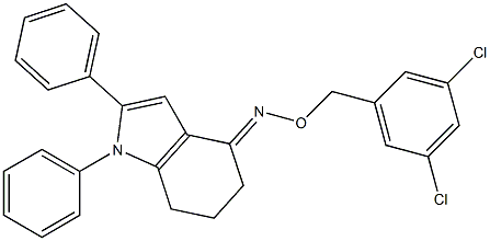 1,2-diphenyl-1,5,6,7-tetrahydro-4H-indol-4-one O-(3,5-dichlorobenzyl)oxime Structure