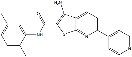 3-amino-N-(2,5-dimethylphenyl)-6-(4-pyridinyl)thieno[2,3-b]pyridine-2-carboxamide Structure