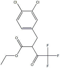 Ethyl 2-(3,4-dichlorobenzyl)-4,4,4-trifluoroacetoacetate 구조식 이미지