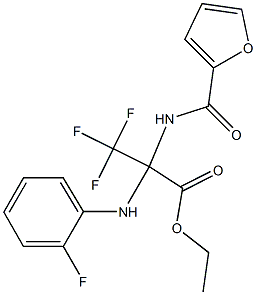 ethyl 3,3,3-trifluoro-2-(2-fluoroanilino)-2-[(2-furylcarbonyl)amino]propanoate Structure