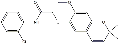 N1-(2-chlorophenyl)-2-[(7-methoxy-2,2-dimethyl-2H-chromen-6-yl)oxy]acetamide 구조식 이미지