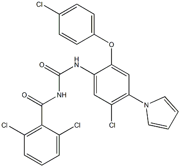 N-[5-chloro-2-(4-chlorophenoxy)-4-(1H-pyrrol-1-yl)phenyl]-N'-(2,6-dichlorobenzoyl)urea Structure