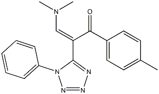 3-(dimethylamino)-1-(4-methylphenyl)-2-(1-phenyl-1H-1,2,3,4-tetraazol-5-yl)prop-2-en-1-one 구조식 이미지