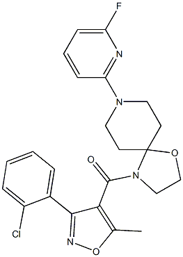 [3-(2-chlorophenyl)-5-methyl-4-isoxazolyl][8-(6-fluoro-2-pyridinyl)-1-oxa-4,8-diazaspiro[4.5]dec-4-yl]methanone Structure