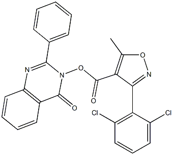 4-oxo-2-phenyl-3,4-dihydroquinazolin-3-yl 3-(2,6-dichlorophenyl)-5-methylisoxazole-4-carboxylate 구조식 이미지