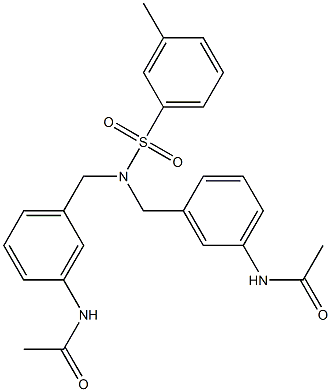 N-[3-({[3-(acetylamino)benzyl][(3-methylphenyl)sulfonyl]amino}methyl)phenyl]acetamide 구조식 이미지