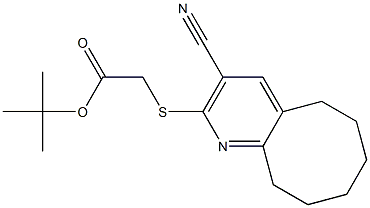 tert-butyl 2-[(3-cyano-5,6,7,8,9,10-hexahydrocycloocta[b]pyridin-2-yl)sulfanyl]acetate 구조식 이미지