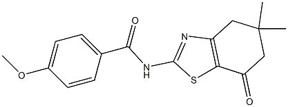 N-(5,5-dimethyl-7-oxo-4,5,6,7-tetrahydro-1,3-benzothiazol-2-yl)-4-methoxybenzenecarboxamide 구조식 이미지