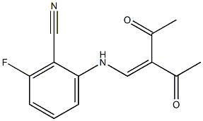 2-[(2-acetyl-3-oxobut-1-enyl)amino]-6-fluorobenzonitrile Structure