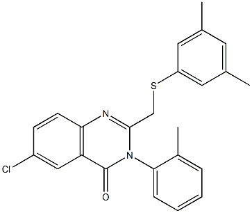 6-chloro-2-{[(3,5-dimethylphenyl)sulfanyl]methyl}-3-(2-methylphenyl)-4(3H)-quinazolinone Structure