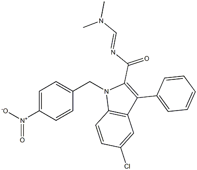 5-chloro-N-[(E)-(dimethylamino)methylidene]-1-(4-nitrobenzyl)-3-phenyl-1H-indole-2-carboxamide Structure