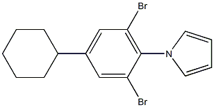 1-(2,6-dibromo-4-cyclohexylphenyl)-1H-pyrrole 구조식 이미지