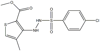 methyl 3-{2-[(4-chlorophenyl)sulfonyl]hydrazino}-4-methylthiophene-2-carboxylate 구조식 이미지