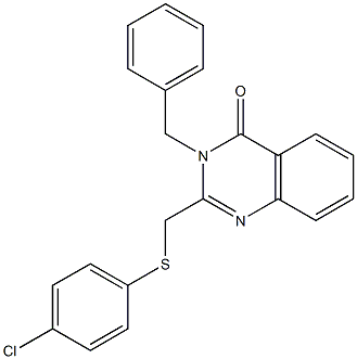 3-benzyl-2-{[(4-chlorophenyl)sulfanyl]methyl}-4(3H)-quinazolinone 구조식 이미지