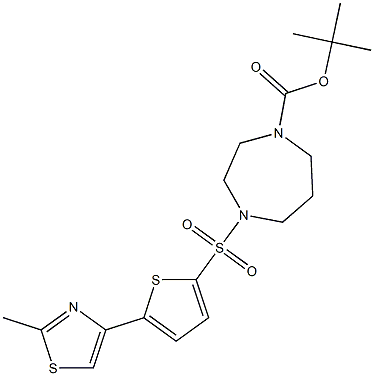tert-butyl 4-{[5-(2-methyl-1,3-thiazol-4-yl)-2-thienyl]sulfonyl}-1,4-diazepane-1-carboxylate 구조식 이미지