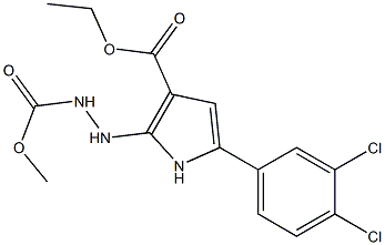 ethyl 5-(3,4-dichlorophenyl)-2-[2-(methoxycarbonyl)hydrazino]-1H-pyrrole-3-carboxylate 구조식 이미지