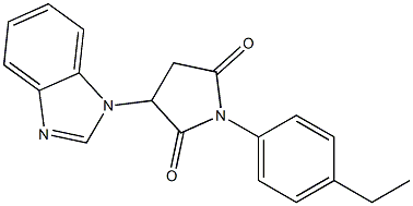 3-(1H-benzo[d]imidazol-1-yl)-1-(4-ethylphenyl)pyrrolidine-2,5-dione 구조식 이미지