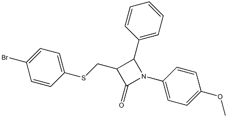 3-{[(4-bromophenyl)sulfanyl]methyl}-1-(4-methoxyphenyl)-4-phenyl-2-azetanone Structure