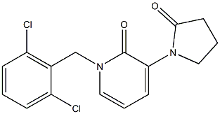 1-(2,6-dichlorobenzyl)-3-(2-oxo-1-pyrrolidinyl)-2(1H)-pyridinone 구조식 이미지