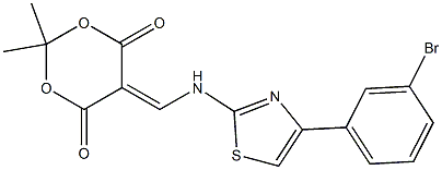 5-({[4-(3-bromophenyl)-1,3-thiazol-2-yl]amino}methylene)-2,2-dimethyl-1,3-dioxane-4,6-dione 구조식 이미지