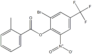 2-bromo-6-nitro-4-(trifluoromethyl)phenyl 2-methylbenzoate Structure