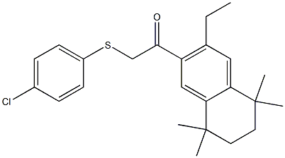 2-[(4-chlorophenyl)thio]-1-(3-ethyl-5,5,8,8-tetramethyl-5,6,7,8-tetrahydronaphthalen-2-yl)ethan-1-one Structure