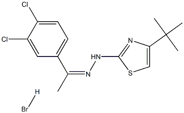 1-(3,4-dichlorophenyl)ethan-1-one 1-[4-(tert-butyl)-1,3-thiazol-2-yl]hydrazone hydrobromide 구조식 이미지
