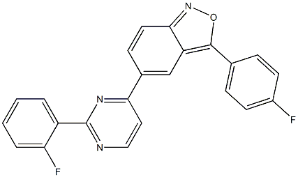 3-(4-fluorophenyl)-5-[2-(2-fluorophenyl)-4-pyrimidinyl]-2,1-benzisoxazole 구조식 이미지