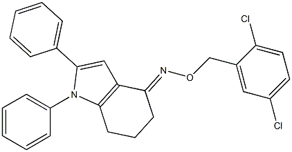 1,2-diphenyl-1,5,6,7-tetrahydro-4H-indol-4-one O-(2,5-dichlorobenzyl)oxime 구조식 이미지